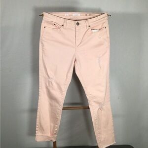 Soft pink distressed  skinny Jeans